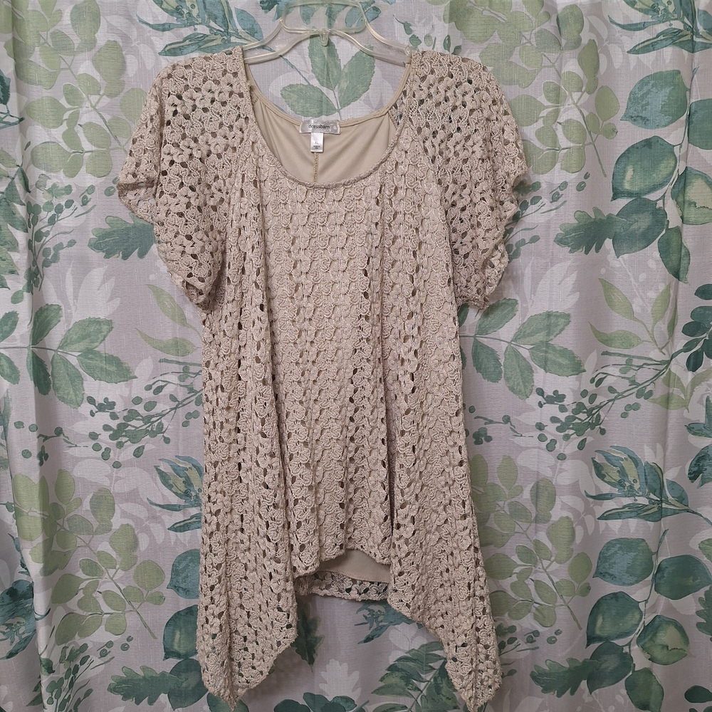 Dressbarn Light Tan Knit Top